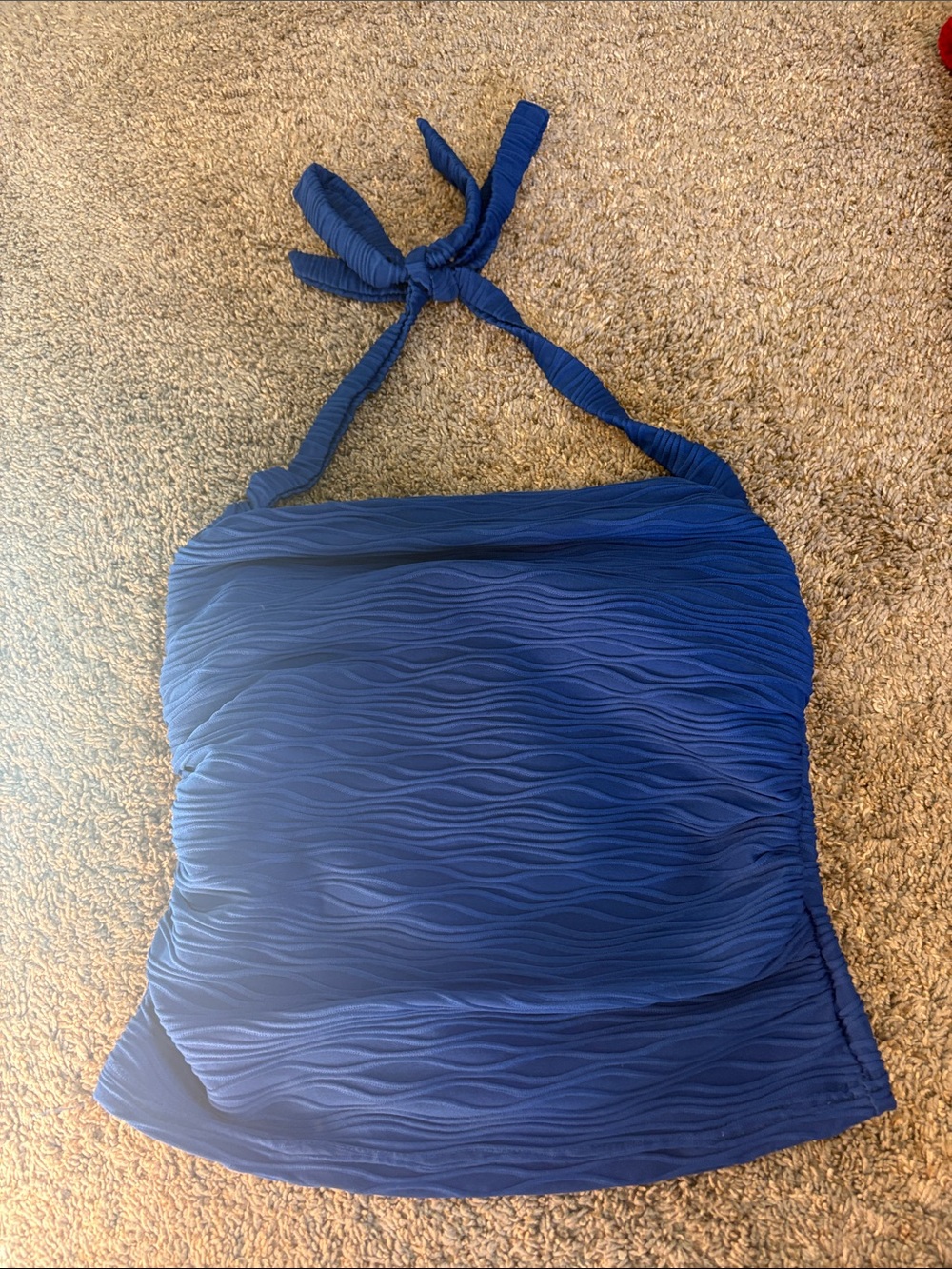 SHEIN Navy Textured Halter Tank Top